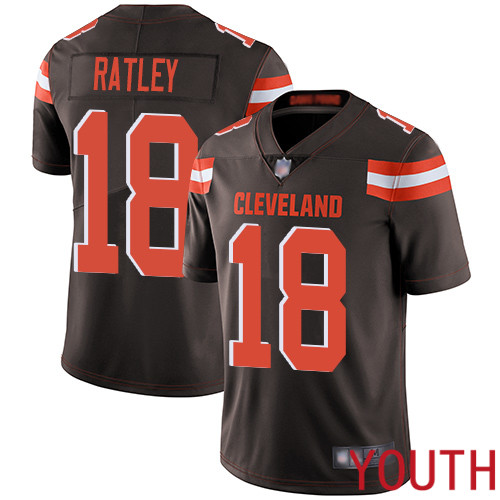 Cleveland Browns Damion Ratley Youth Brown Limited Jersey 18 NFL Football Home Vapor Untouchable
